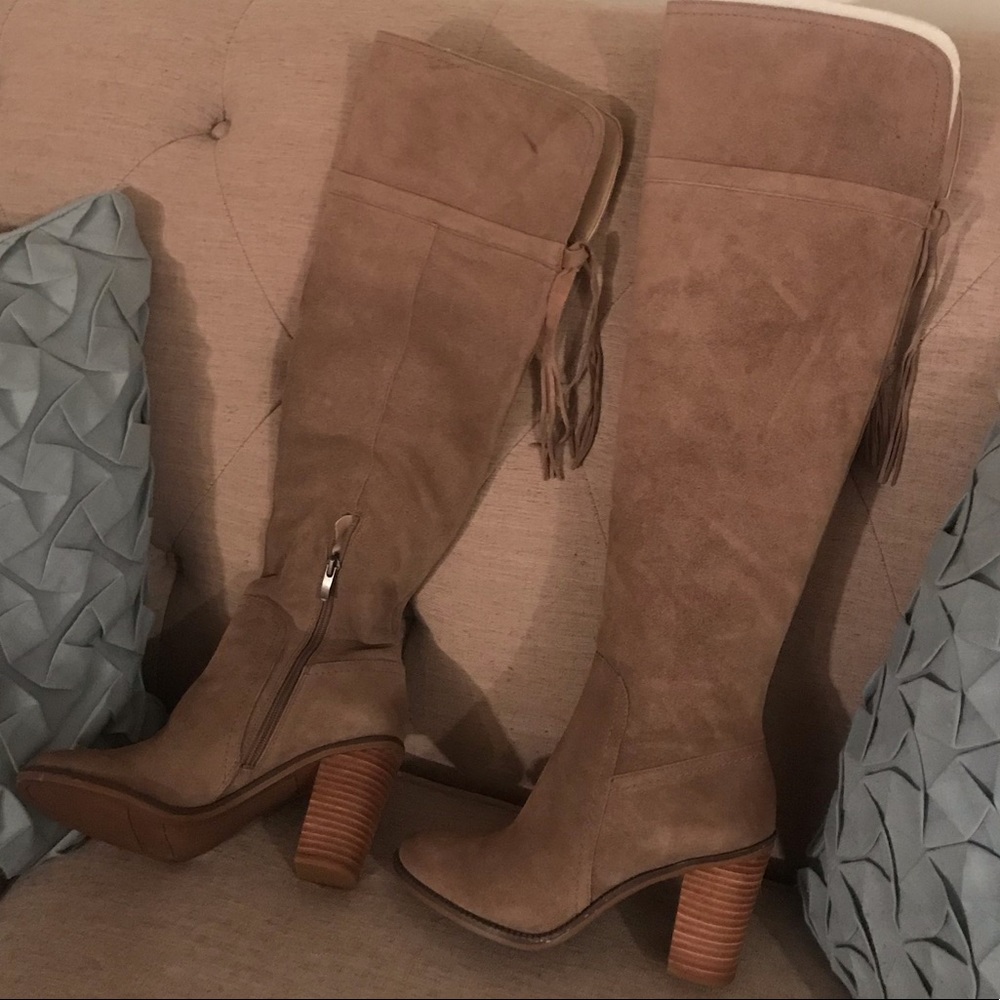 Franco Sarto Ellyn taupe over knee boots size 7